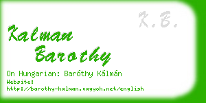 kalman barothy business card