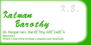 kalman barothy business card